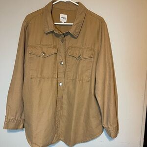 Kenzie Jeans Jacket women size XL. Honey color front flap pockets military style